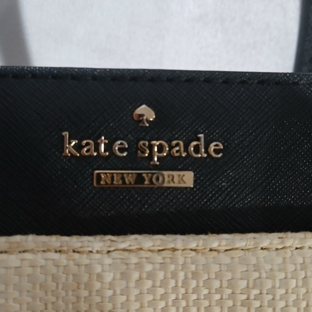 Kate Spade Handbag New York Cameron Street Shell Staci Straw Medium Tote Raffia - Picture 7 of 16
